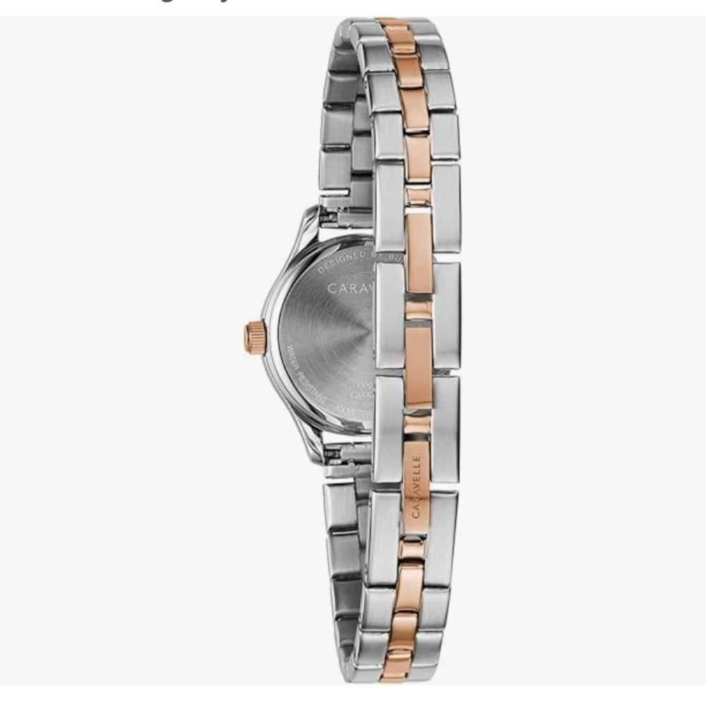 NWT Caravelle Women's Two Tone Quartz Watch Designed By Bulova - Picture 2 of 14